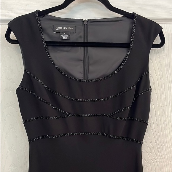 Jones New York Dresses & Skirts - Vintage Jones New York Black Bias Cut Beaded Cocktail Dress